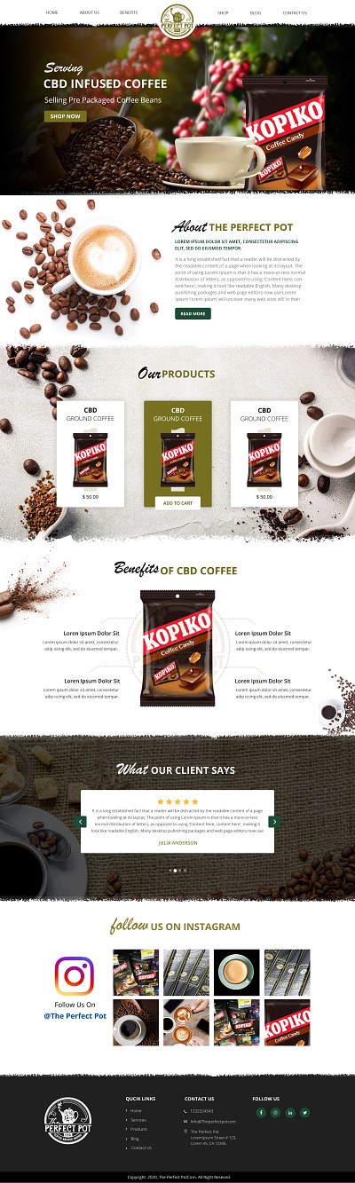 coffee store web design about banner blog coffe store coffee coffee store web design colorful concept homepage icon illustration logo service team treatment web design website