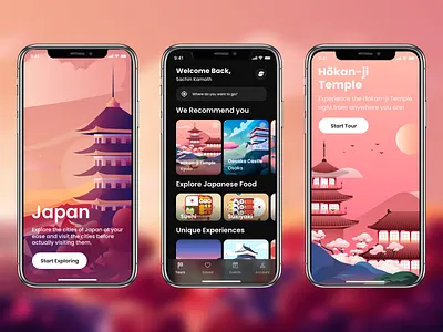 Experience Japan adobe adobexd design designresource travel ui ui ux ui design