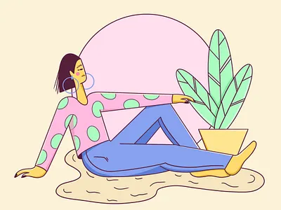 Just Sitting 2d art adobe illustrator charachter design character character illustration flat flat character design flat design flatdesign freelance illustrator illustration illustrator procreate vector vector illustration