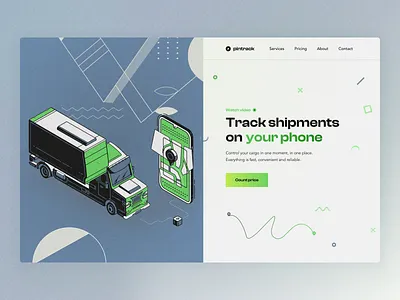 Pintrack Home page app design flat home layo product design product page studio ui user experience user interface ux website