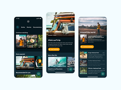 Travel streaming service orange streaming style guide travel ui