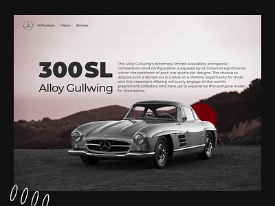 Mercedes Benz 300SL Landing 🔥🏁 animation benz black and white car design infinite scroll interaction loading mercedes benz microinteraction parallax parallel scroll ui ux video vintage web design website