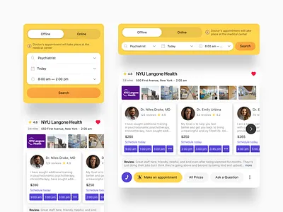 Doctors List appointment clinics cross platform doctors list medical services ui ux website