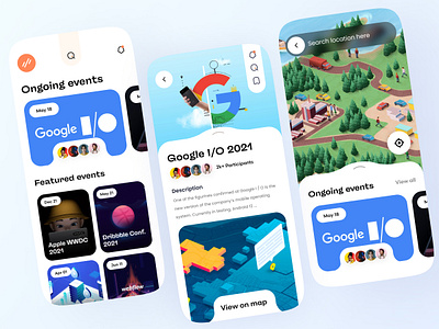Tech Event App UI Design animation branding event events app font family icons pack illustration mockup psd mockup technology typography uidesign uiux uxdesign uxresearch