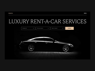 Luxury Rent-A-Car Website animation car dark mode design design studio interaction design interface luxury menu interaction motion graphics rental car transport ui user interface ux vehicle web web design web marketing website