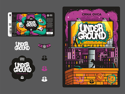 Undergroundd all elements beer label branding craft beer design font graffity icon icon set illustration india pale ale ipa beer logo mocup poster spary typo typografy typography ui ux vector