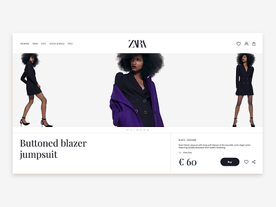 Сlothing Zara Product card creativity daily ui dailyui design landing page design logo minimal ui uidesign uiux