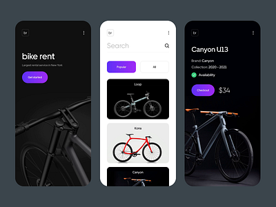 bike rent - Mobile App Design animation bike rental clean minimal mobile app mobile app design mobile application motion motion design ui ui design uiux ux ux design web web design