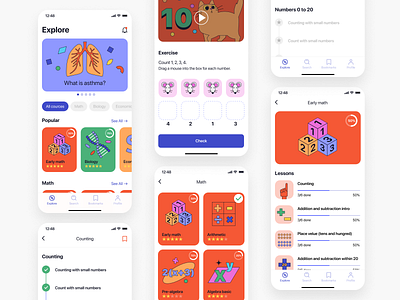 Educational App for kids app children app counting course app courses education app exercises explore mathematics progress study