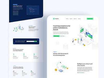 Easy Tax - Landing Page colors design finance fintech flat illustration landing page minimal minimalistic modern tax tech technology ui uiux uiuxdesign ux