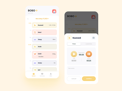 Baby feeding app baby design feeding ui