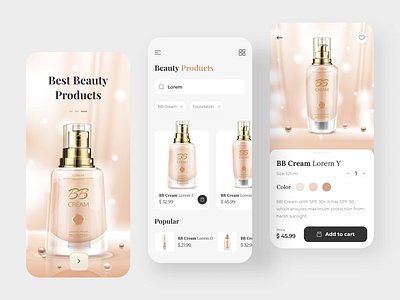 Beauty Mobile App beauty mobile app beauty product beautyapp design mobile app mobile app design mobile design mobile ui skincareapp ui uidesign uiux