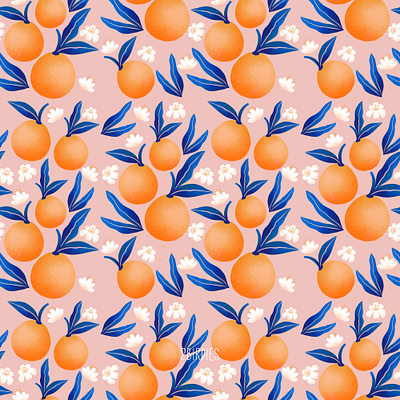 Seamless Pattern Orange Illustration background design botanical art design flower illustration illustration orange illustration orange patterns oranges print seamless pattern seamlesspattern template textile design textile print textiles texture