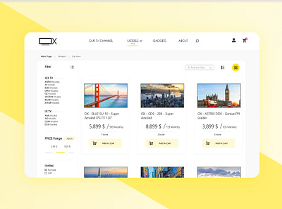 OX TV - Store mockup cart channel company company branding design list logo magazine minimalist mockup modern price sell site smart store tv