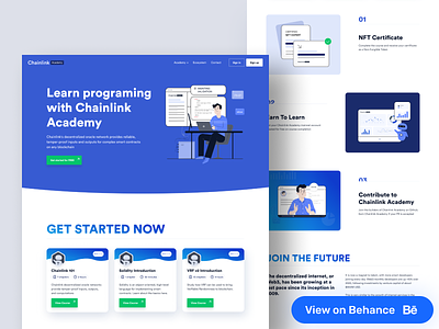 Chainlink Academy - Study portal class classes course e-learning education education platform illustration interface landing page learn learning platform online course student study study portal teaching ui ux web website