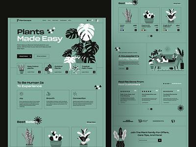 Plantscape -Landing page Exploration 🪴 concept eco garden green growing indoor landingpage landingpagedesign minimalist plant planting plants plantshop redesign retro retro design uxui web design webdesign website design