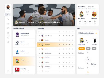 Sport Dashboard concept concept design dashboard dashboard soccer dashboard ui design football soccer sport ui ui design