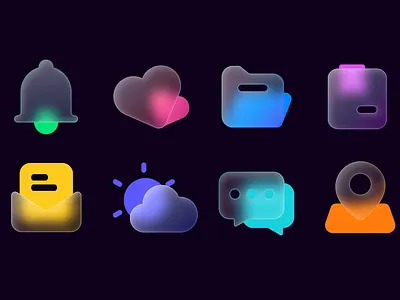 Glassy icons icon illustration ui