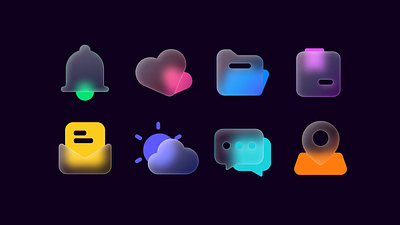 Glassy icons icon illustration ui