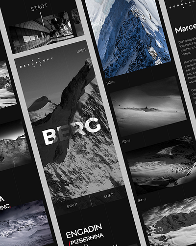 Mobile webdesign "Berg + Luft" mobile design mobile ui photographer uiux