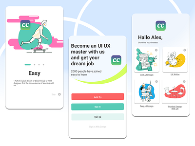 First UI for Education App education education app ui