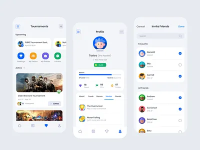 Tourena - Tournament App UI Kit app kit branding clean design fintech full app design ios medals mobile app mobile app design mobile kit mobile ui payment app sports app tournament ui ux ui ux design ui design ui kit ui kit design