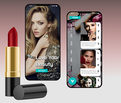 beauty with love app branding design flat graphic design illustrator ui ux vector web