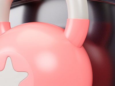 Kettlebell Prize - Close Up 3d award badge blender c4d close up cycles design fitness game gamefication illustration kettlebell macro pin pink prize render sport star