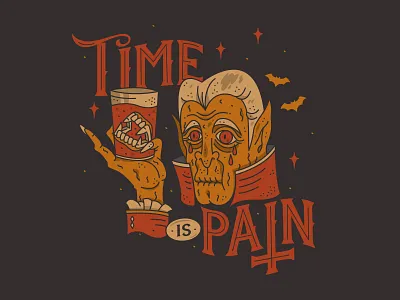 Dracula bat dentures design dracula illustration night oldman pain time vampire waikiki