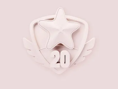 Star Prize - Clay 3d award badge blender c4d clay concept cycles design fitness game gamification illustration pin pink prize shield sport star wings