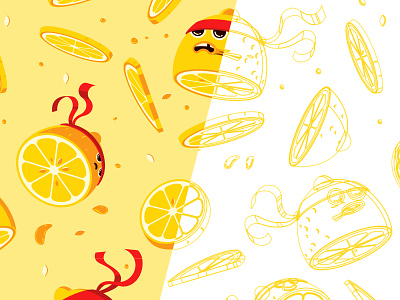 Lemon Outlines branding icons illustration illustrator lemons ninjas outlines the creative pain vector