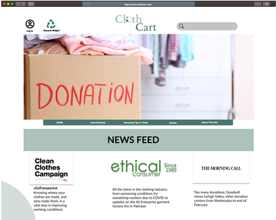 Clothing Donation & Thrifting Database design social impact ux web design website