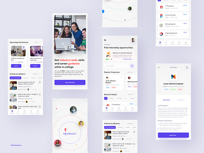 Intern Job Searching App Concept app career design interfacedesign internships jobsearch ui ux