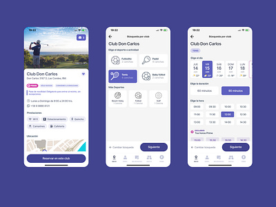 Search flow by club app app design blue booking court flow flow booking light theme mobile mobile design search by sport club ui ui design ux ux design