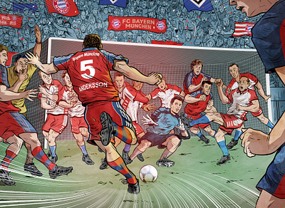 Alter Schwede! A goal for history comic comics digital editorial illustration ink sports