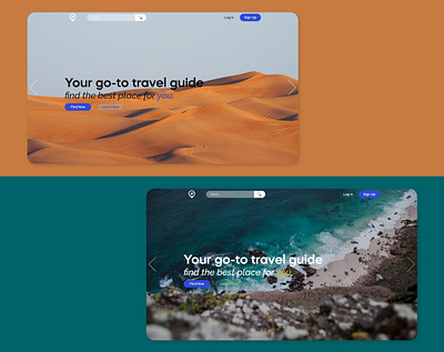 Web Layout Design for Travel Guide Site adobe xd layout layout design mockup