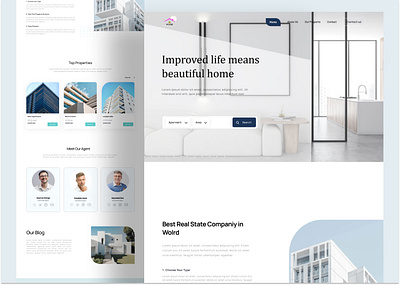 Real Estate Landing Page balding bildding design home homepage hotel house real estate agency real estate agent real estate branding realestate redesign rooms ui uiux ux web webdesign