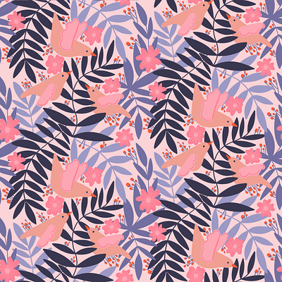 Baby birds design illustration pattern pattern design surface design surfacedesign