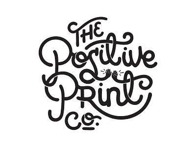 The Positive Print Co brand identity branding custom type femmetype graphic design hand drawn type ladiesofdesign logo logo design logomark logotype typography