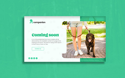 Coming soon page - Dog app animal coming soon dogs friends landing pages layout typography ui ux uxui walking web designer webdesign website