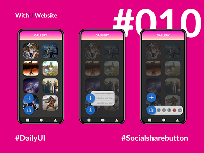 DailyUI - #010 Social Share Button adobe xd daily ui dailyui dailyui 010 dailyuichallenge mobile app mobile design mobile ui share share button social social share webdesign