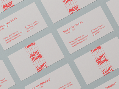 Right Thing Films | Branding brand film stationery typogaphy