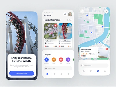 Holikuy 🔥 - Travel Mobile App adventure app booking destination flight flutter mobile mobile app mobile design tourism travel travel app traveler traveling trip ui ui design ui travel ux vacation