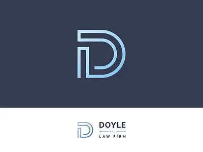 Doyle APC attorney blue branding classy design elegant gradient icon identity law lawyer letter d logo logotype luxury mark minimal monogram symbol vector