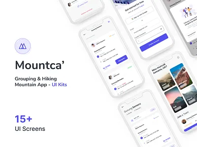 Mountca' - Grouping & Hiking Mountain app design figma hiking mobile mobile app mobile ui mount mountain mountca travel travel app ui ui design uidesign uiux