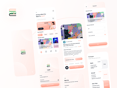 Online Learning Platform 🌈 2021 app ui arunsingh145 course ecommerce gradient login mobile ui online online learning packages trand