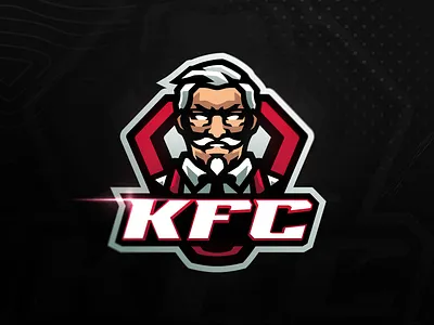 KFC logo redesign angry art branding chicken design e sports illustration kfc logo mascot mascot logo oldman sanders vector