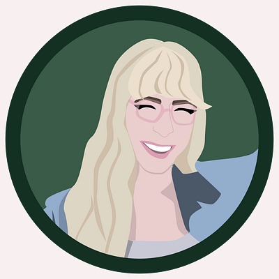 Kacy adobe illustrator custom illustration cute cute girl flat illustration illustration art kacy pink glasses portrait portrait illustration smile smiling