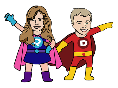 Twin Superhero Birthday adobe illustrator birthday birthday present cartoon cartoon superhero decker heroes pop art pop art portrait popart quinn superhero superheroes twins