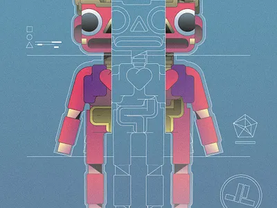 Dissected character flat gradient illustration illustrator minimal simple